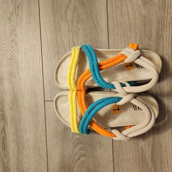 Zara Colorful Braided Sandals - Picture 1 of 5